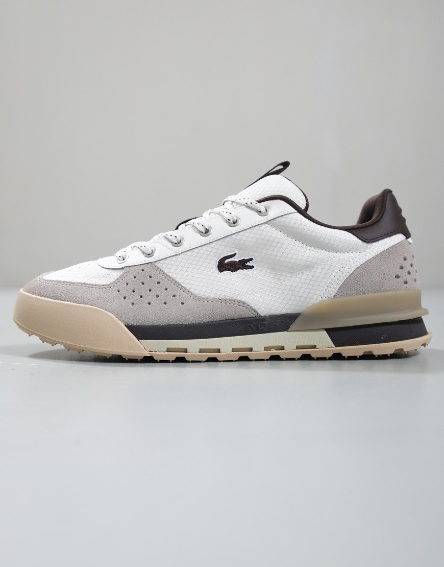 Lacoste Slam Break Trainers Off White/Dark Brown