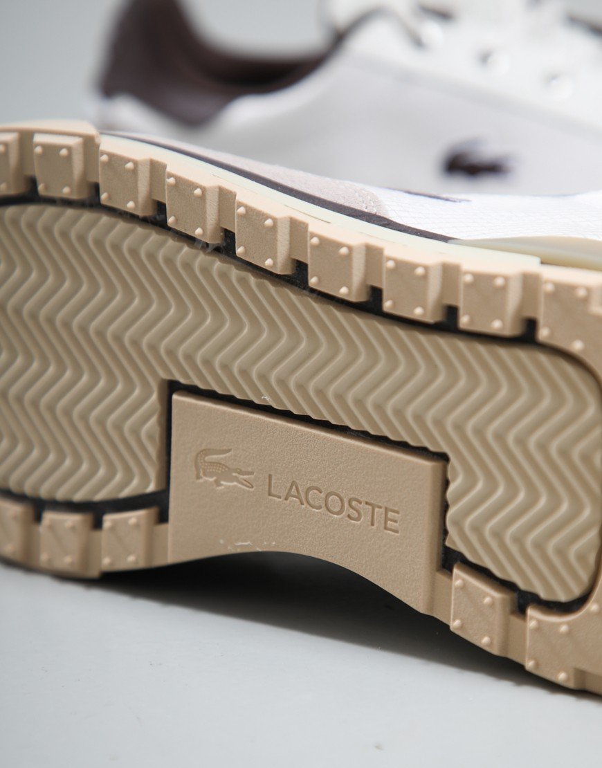 Lacoste Slam Break Trainers Off White/Dark Brown