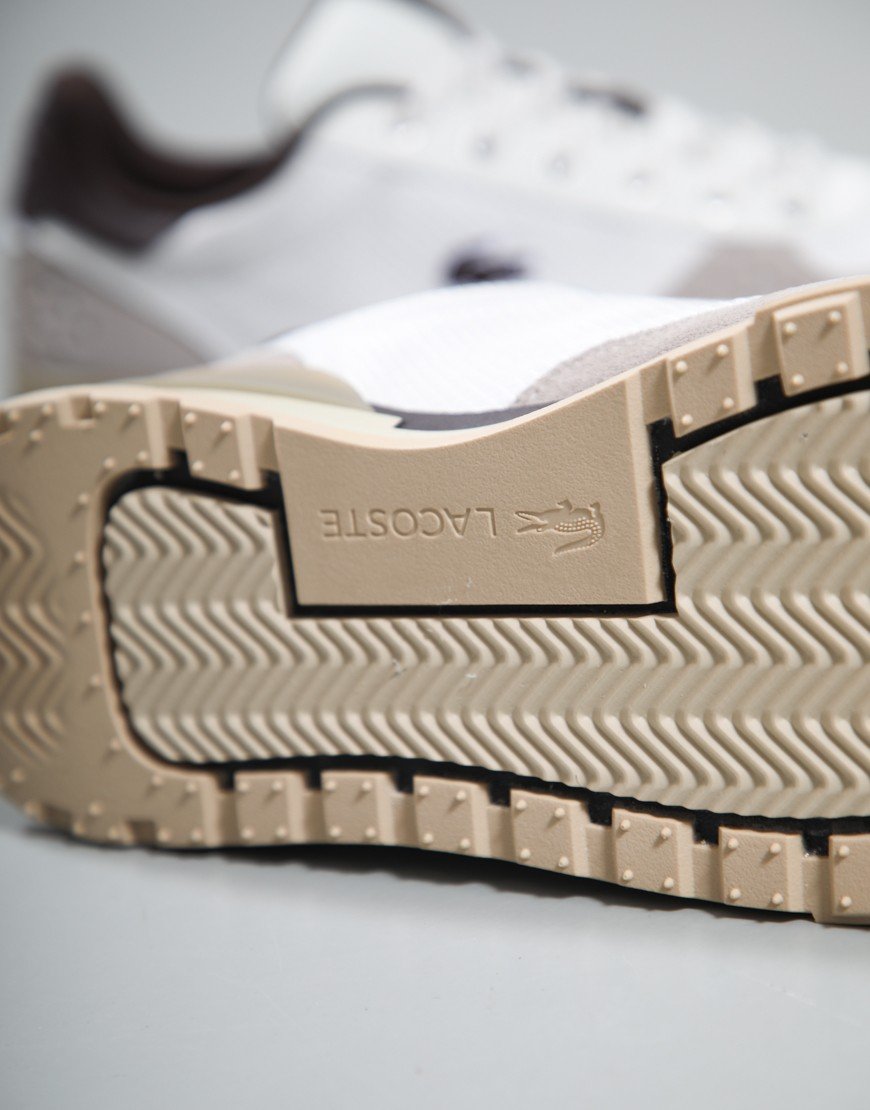 Lacoste Slam Break Trainers Off White/Dark Brown
