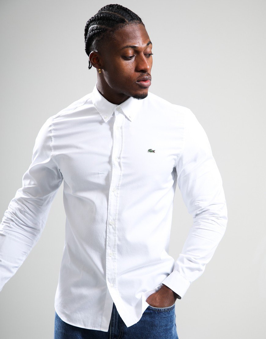 Lacoste Slim fit Cotton Long Sleeve Shirt White