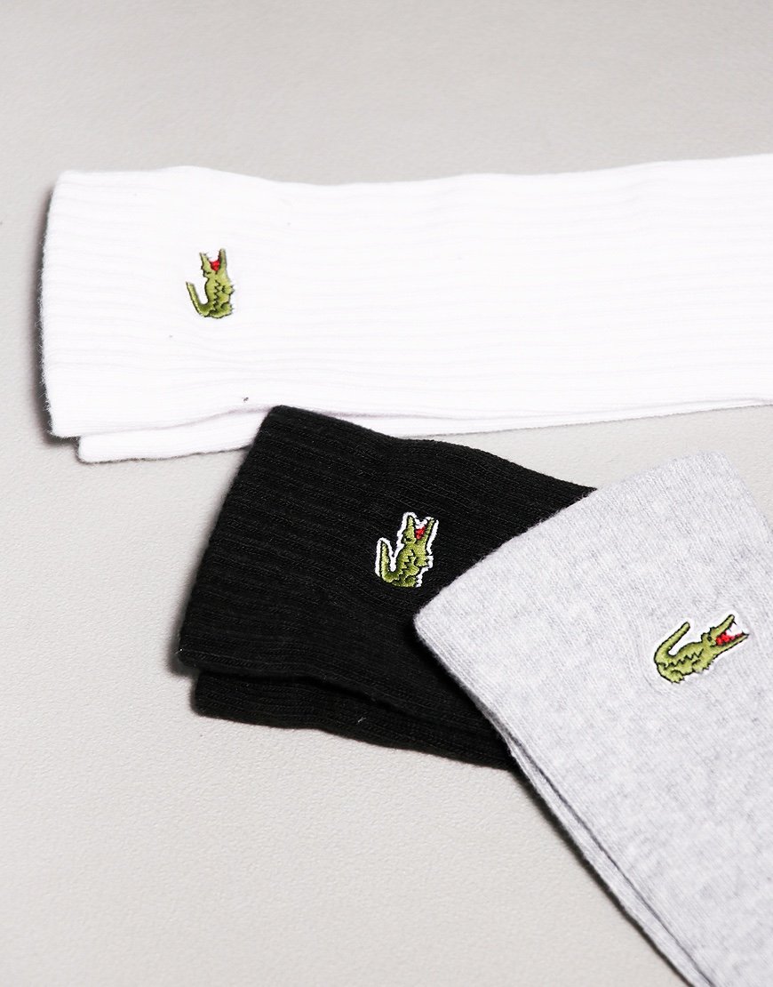 Lacoste Sport High Curt Socks Silver/White/Black