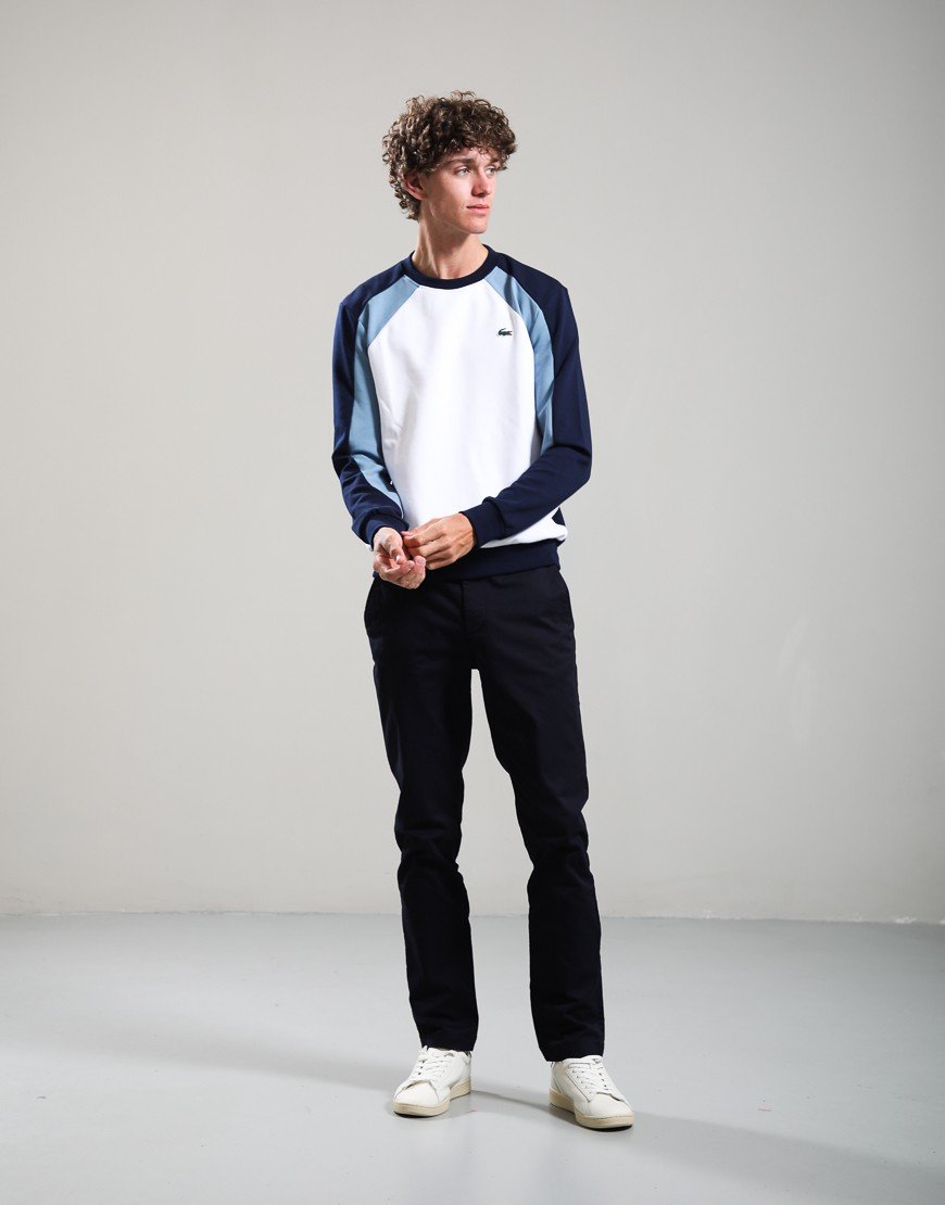 Lacoste Sports Colourblock Sweat Navy Blue/Aral-White