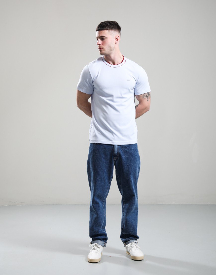 Lacoste Stripe Collar T-Shirt Light Blue