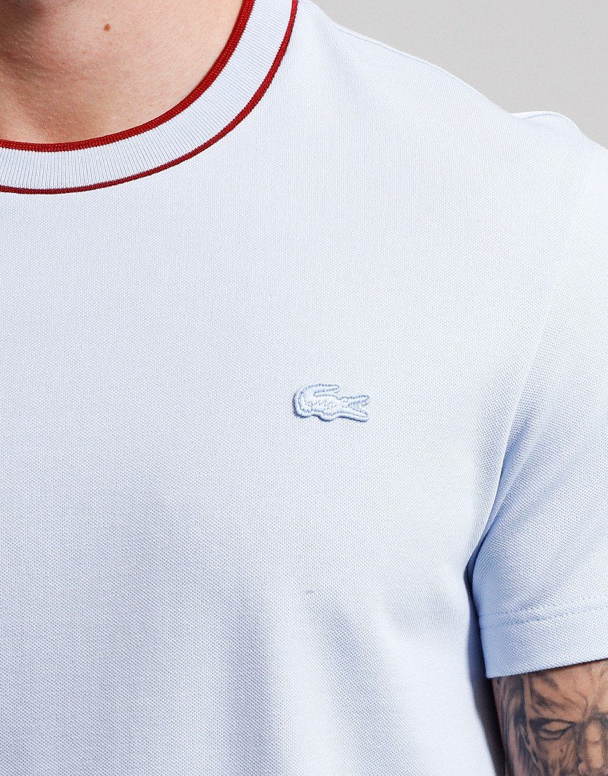 Lacoste Stripe Collar T-Shirt Light Blue