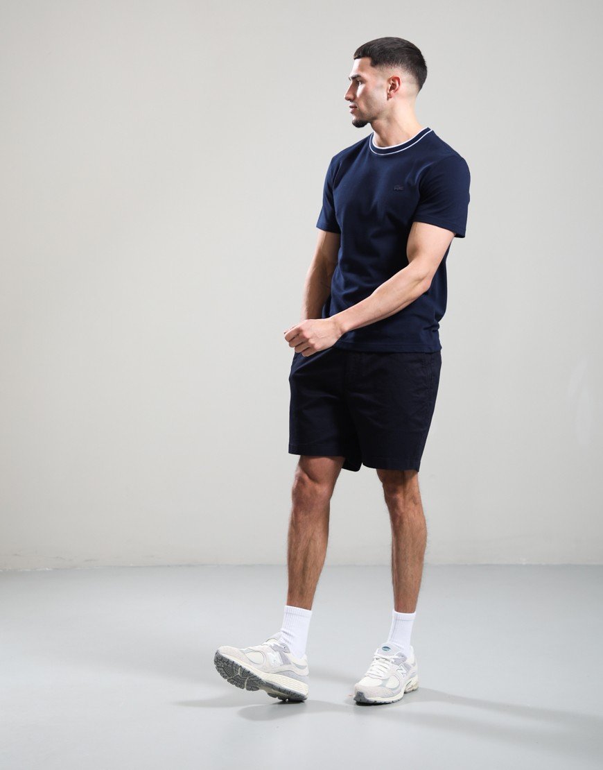 Lacoste Stripe Collar T-Shirt Navy Blue