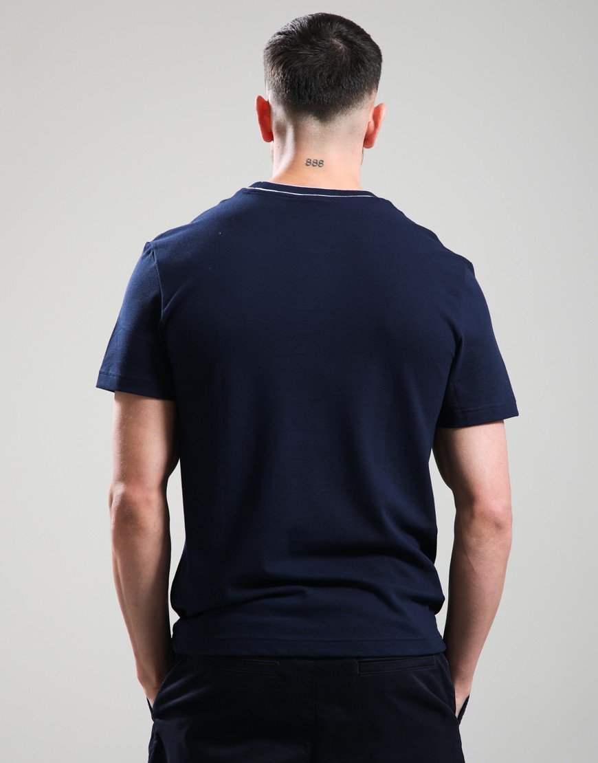 Lacoste Stripe Collar T-Shirt Navy Blue