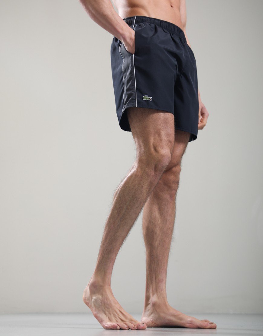 Lacoste Stripe Swim Shorts Blackbird