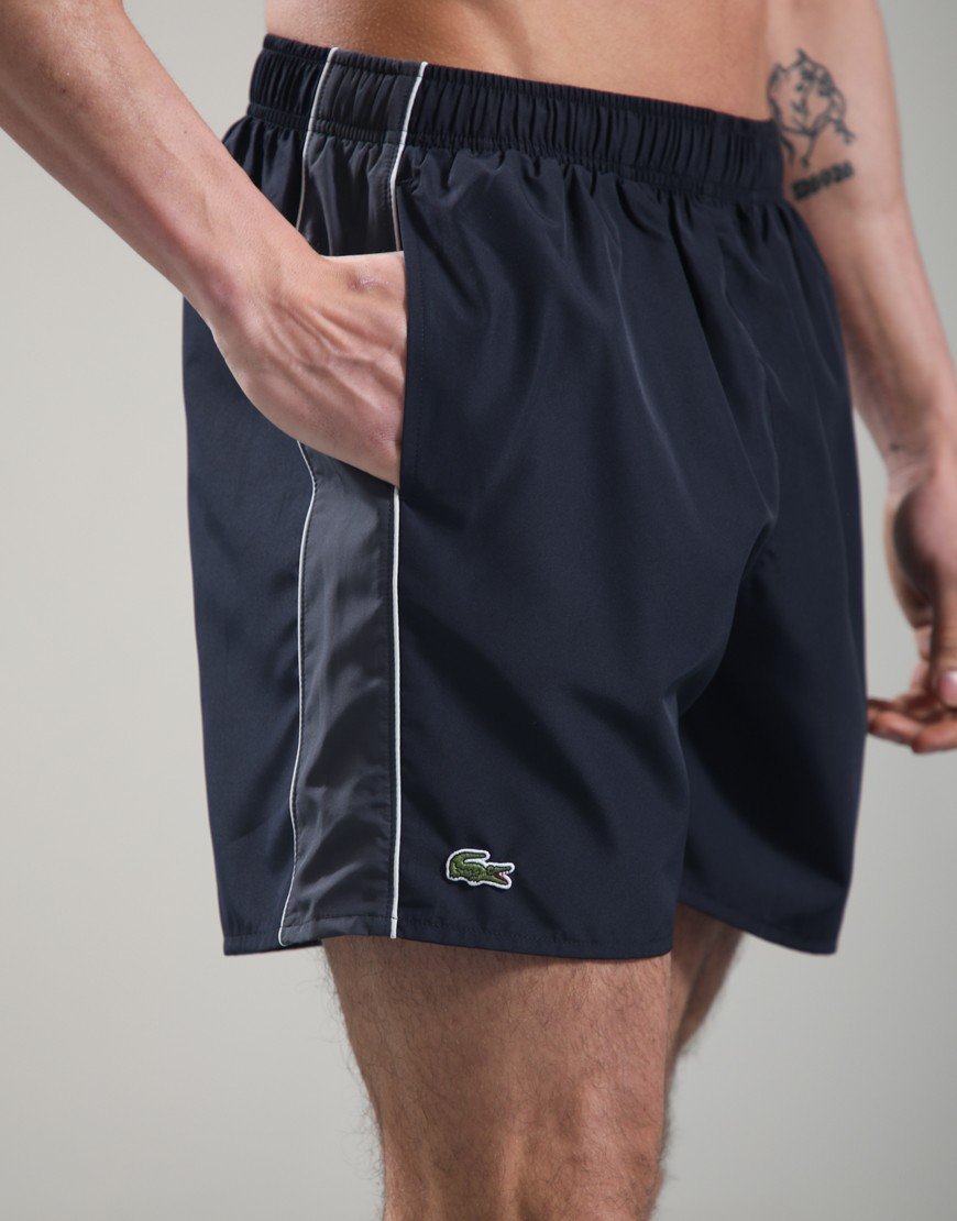 Lacoste Stripe Swim Shorts Blackbird