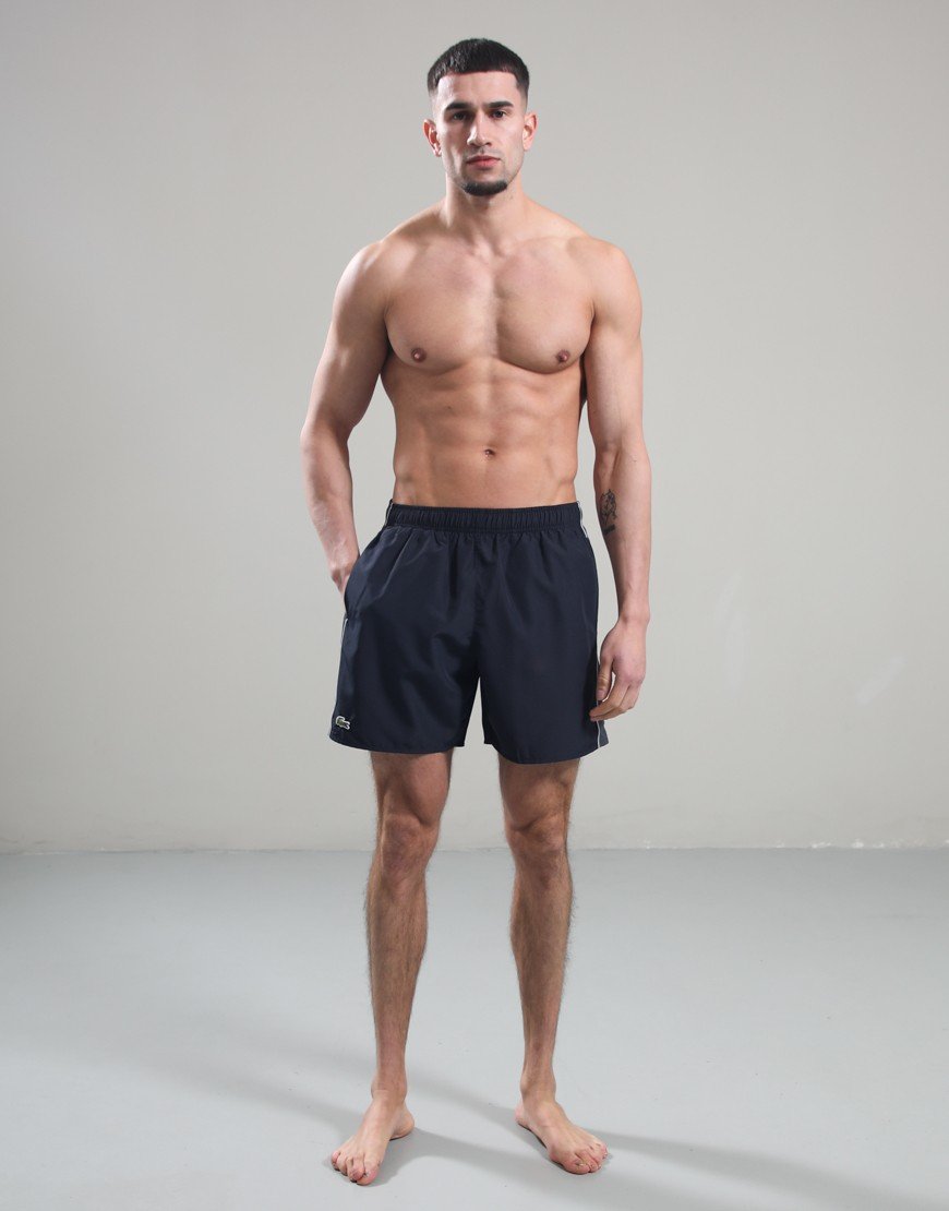 Lacoste Stripe Swim Shorts Blackbird
