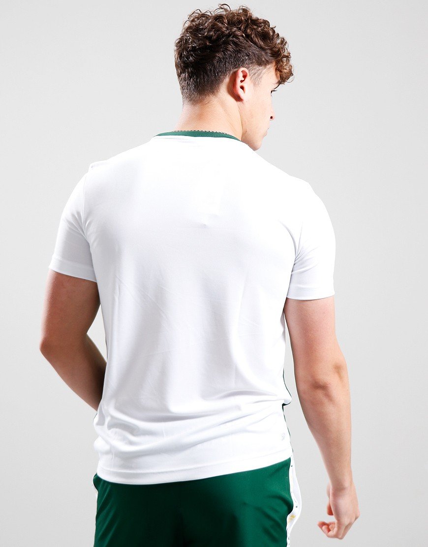 Lacoste Stripe Tennis T-Shirt Green/White