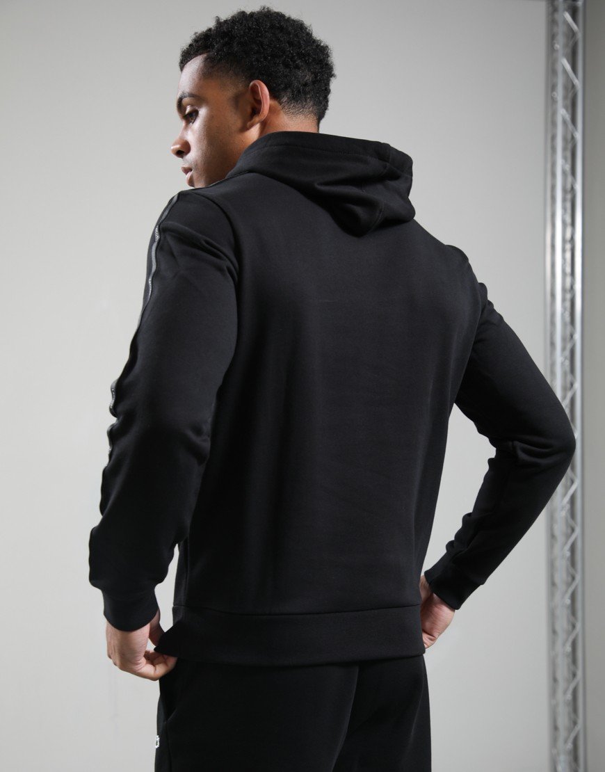 Lacoste Striped Band Hoodie Black