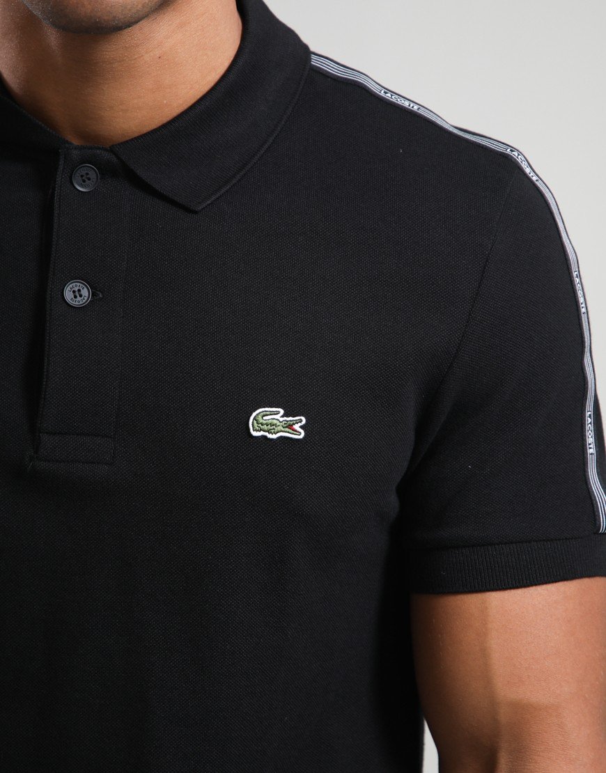 Lacoste Striped Band Polo Shirt Black