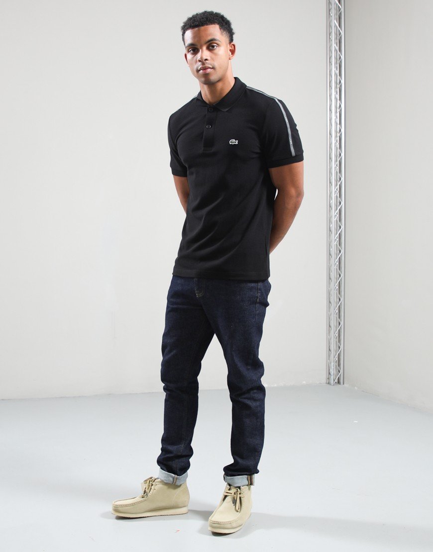 Lacoste Striped Band Polo Shirt Black