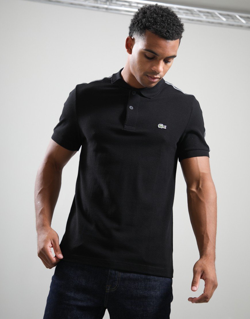 Lacoste Striped Band Polo Shirt Black