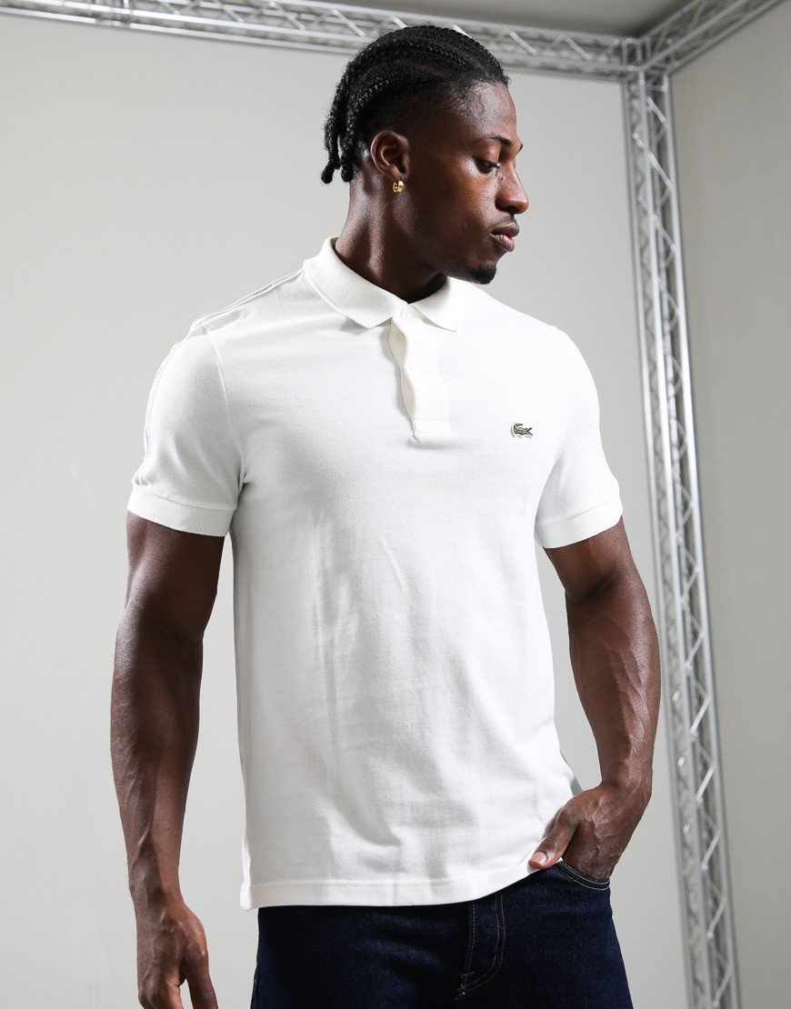 Lacoste Ultra Dry Branded Stripe Polo Shirt Flour
