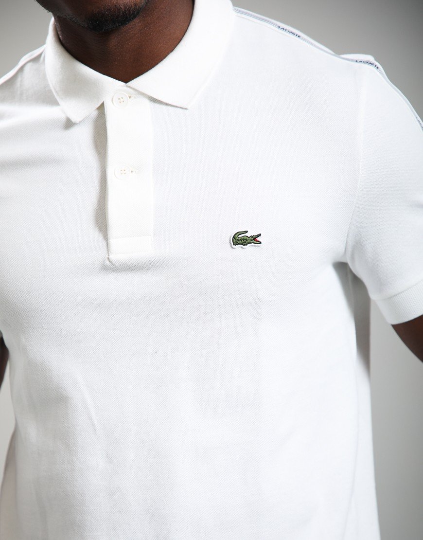 Lacoste Ultra Dry Branded Stripe Polo Shirt Flour