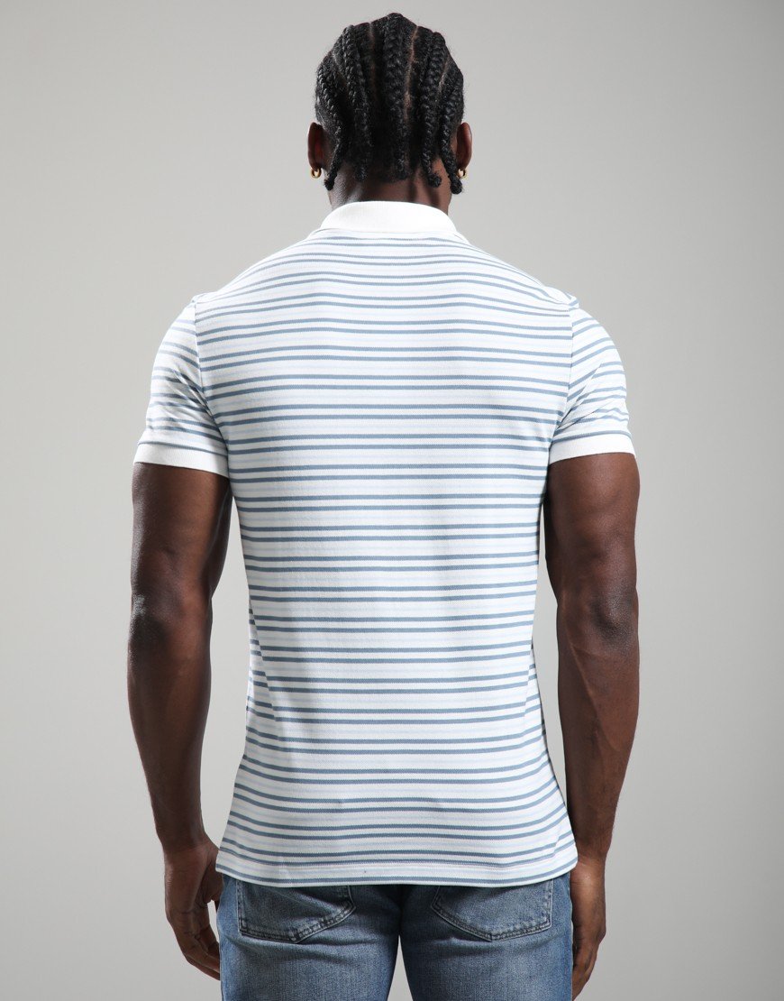 Lacoste Striped Mini Pique Polo Shirt Aral/Flour