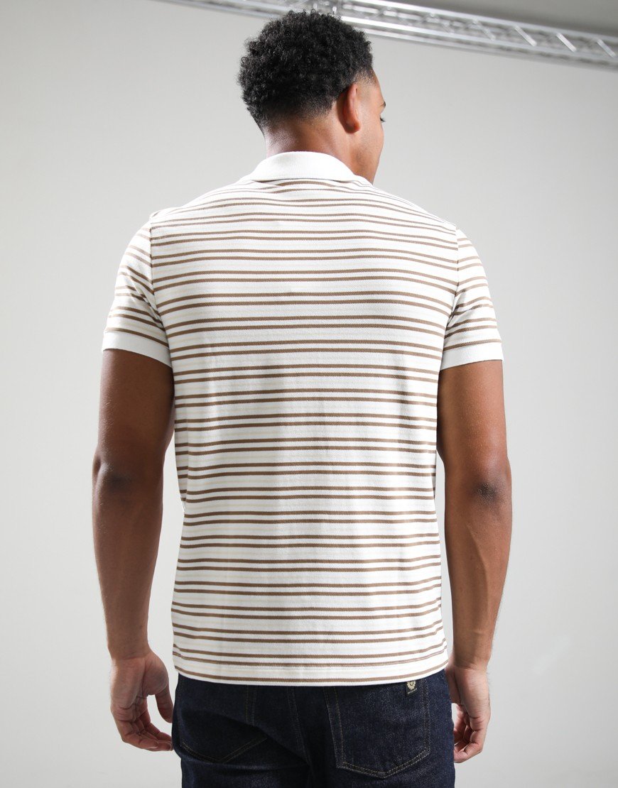 Lacoste Striped Mini Pique Polo Shirt Cookie/Flour