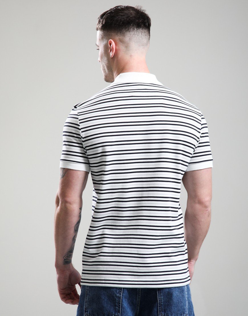 Lacoste Striped Polo Shirt Blackbird/Flour