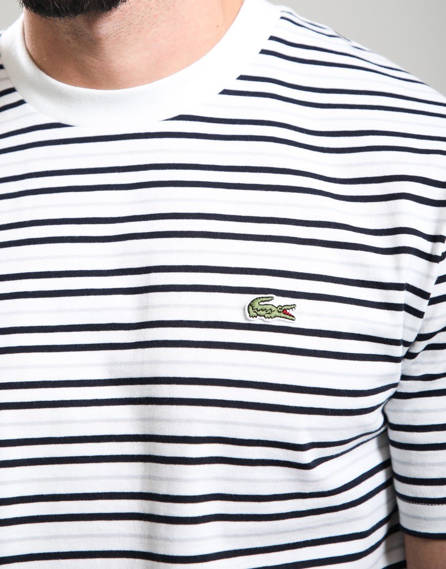 Lacoste Striped T-Shirt Blackbird/Flour