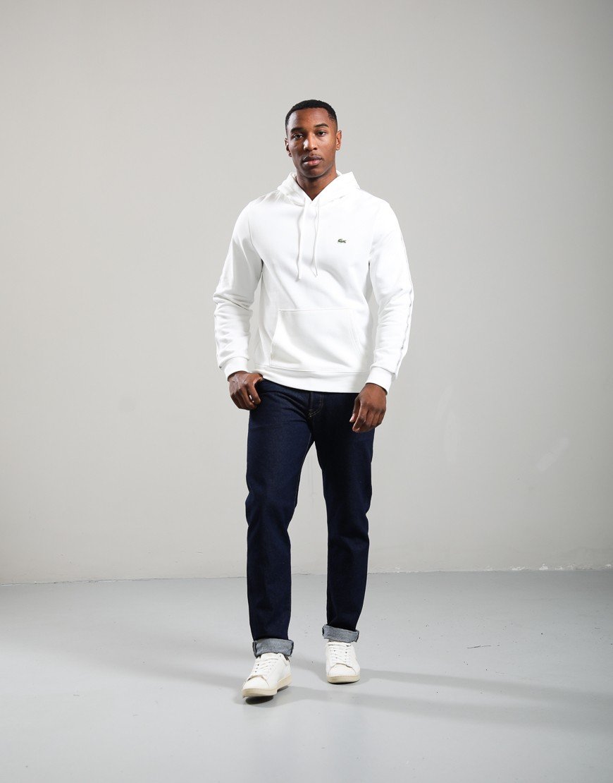 Lacoste Logo Stripe Overhead Hoodie Flour