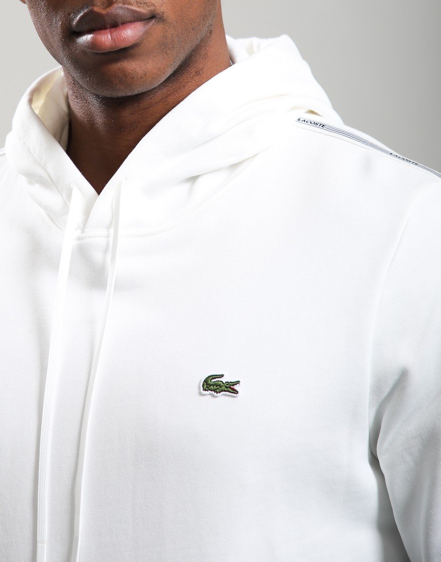 Lacoste Logo Stripe Overhead Hoodie Flour