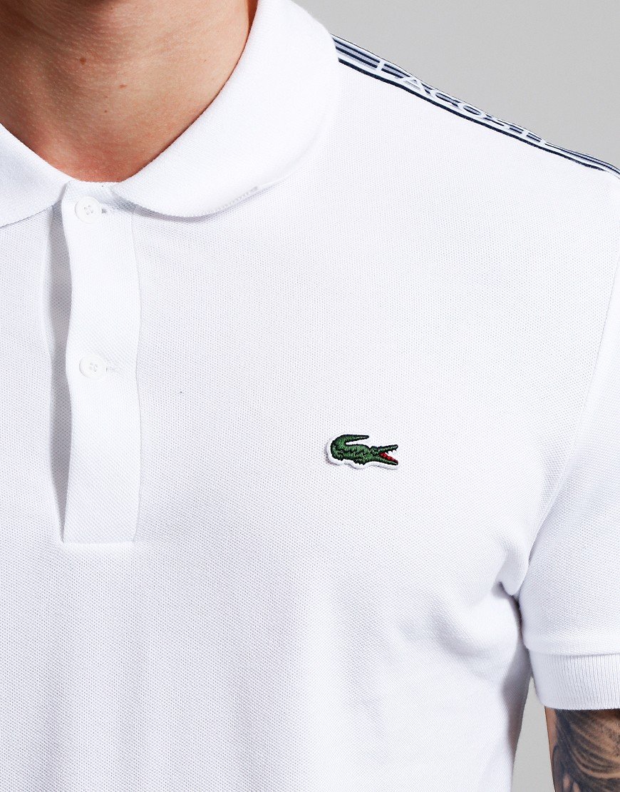 Lacoste Tape Polo Shirt White