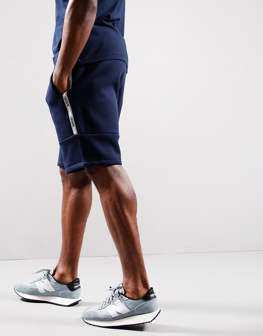 Lacoste Branded Bands Cotton Fleece Blend Shorts Navy