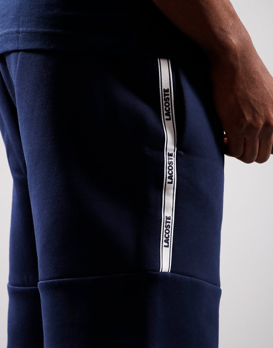 Lacoste Branded Bands Cotton Fleece Blend Shorts Navy
