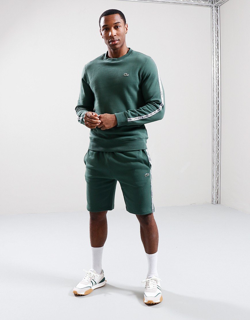 Lacoste Tape Logo Crew Sweat Dark Green