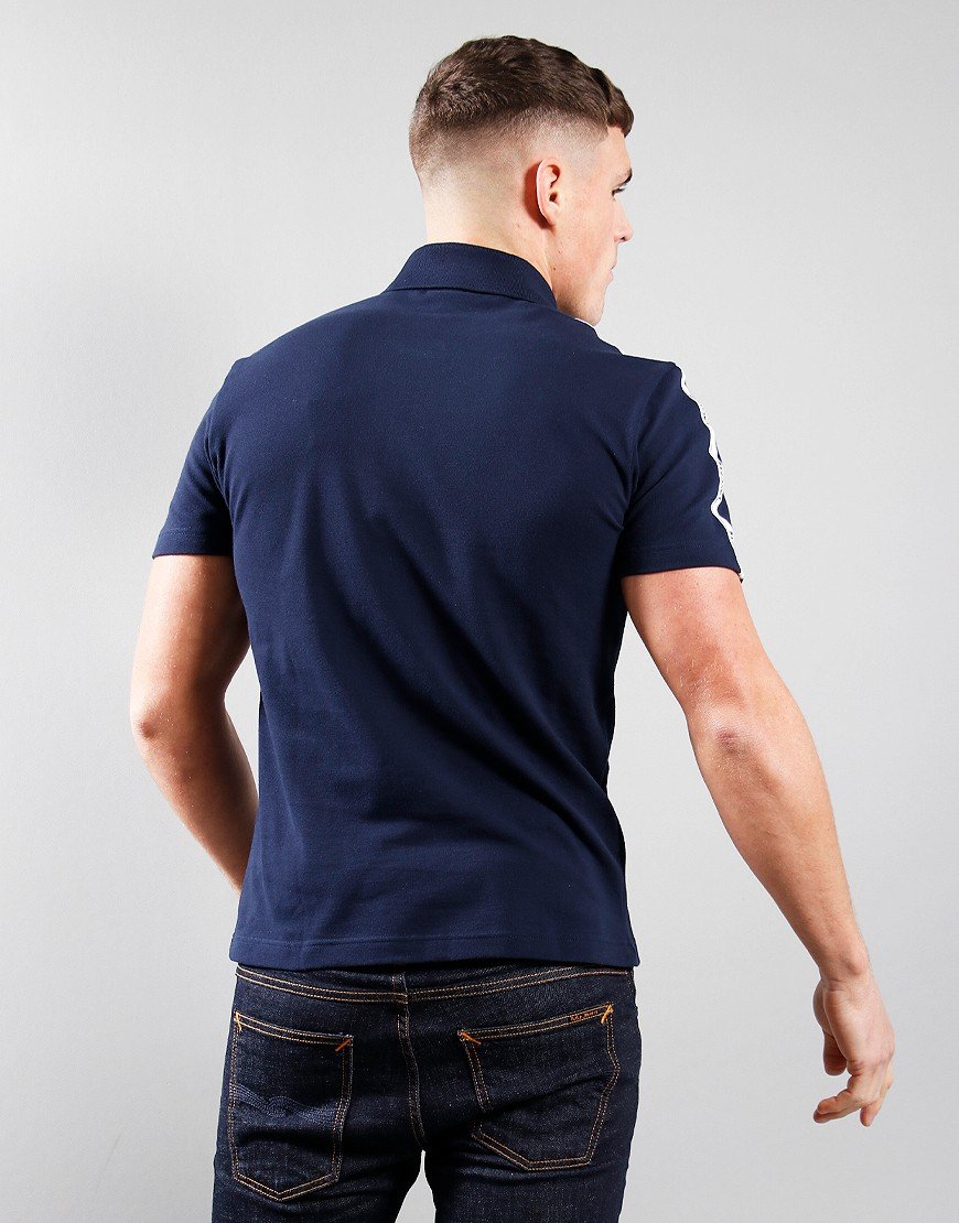 Lacoste Regular Fit Branded Tape Polo Shirt Navy Blue