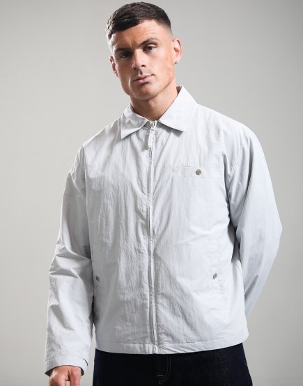 Lacoste Water-Repellent Textured Taffeta Jacket Grey