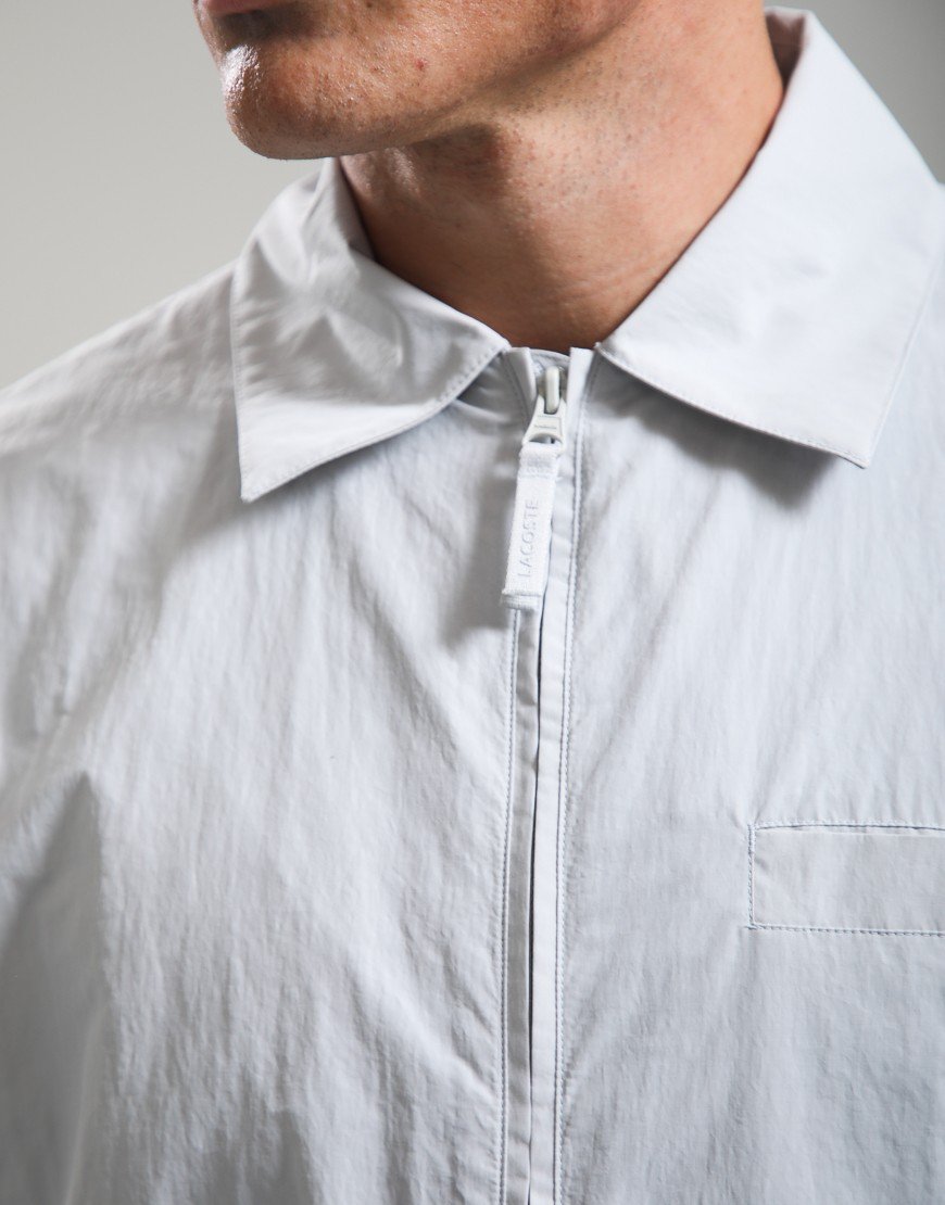 Lacoste Water-Repellent Textured Taffeta Jacket Grey