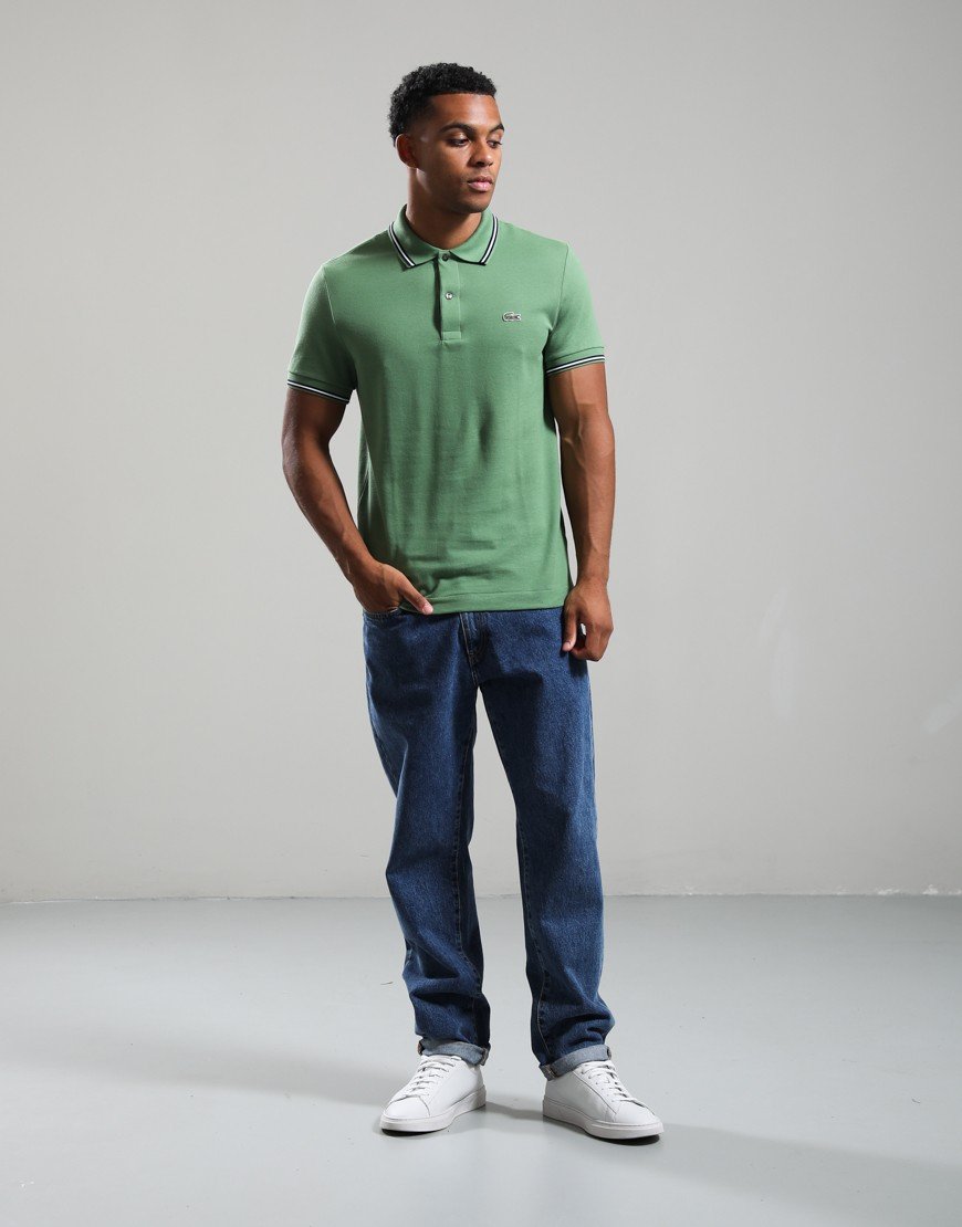 Lacoste Tipped Polo Shirt Lambs Lettuce