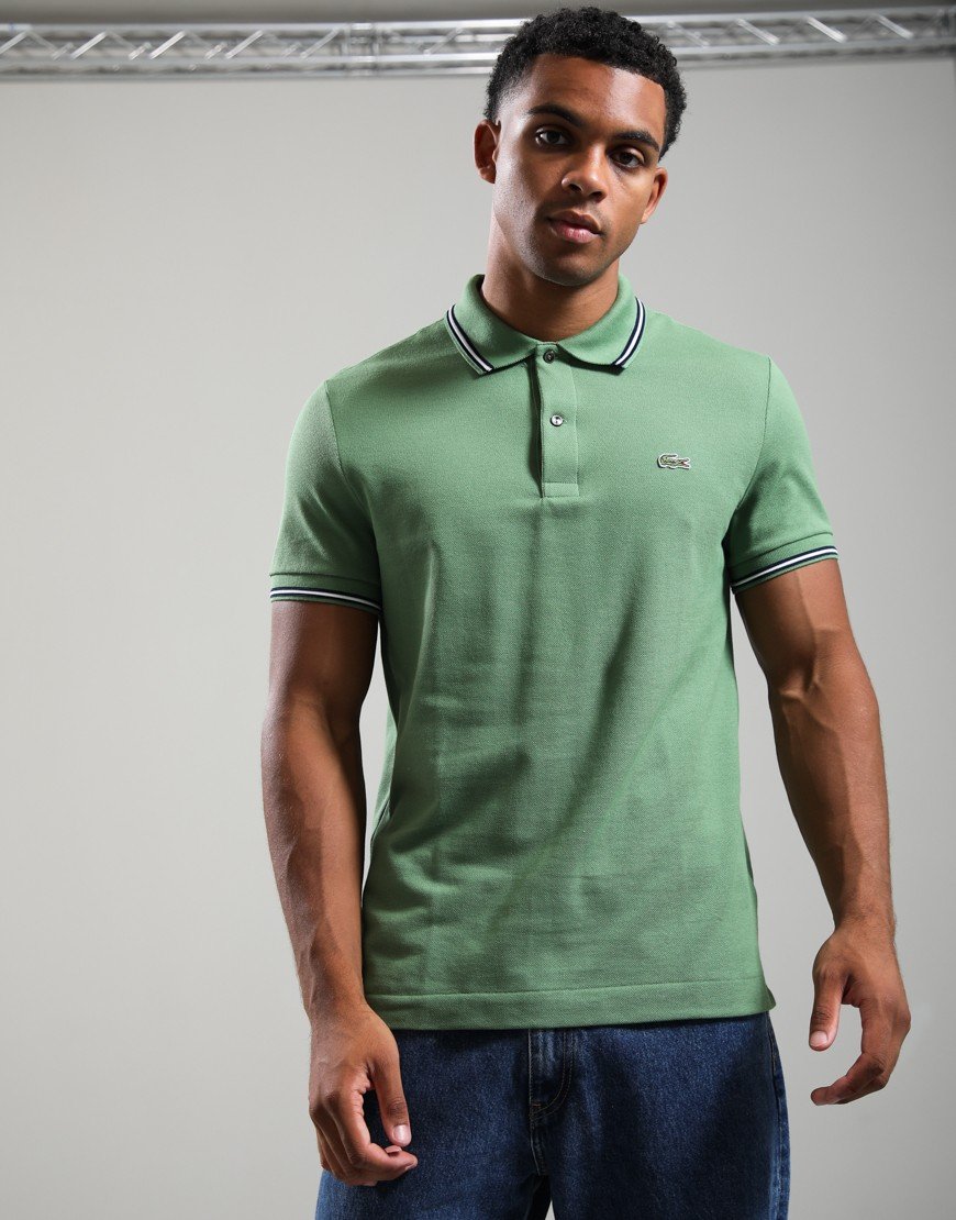 Lacoste Tipped Polo Shirt Lambs Lettuce