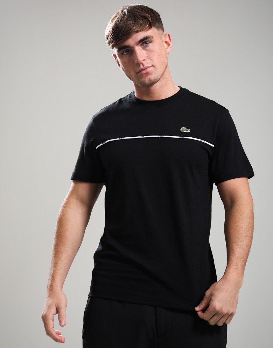 Lacoste Trim Cotton Jersey T-Shirt Black