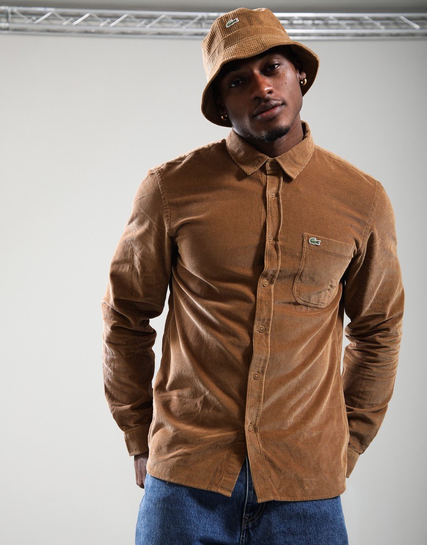 Lacoste Velour Long Sleeve Shirt Brown
