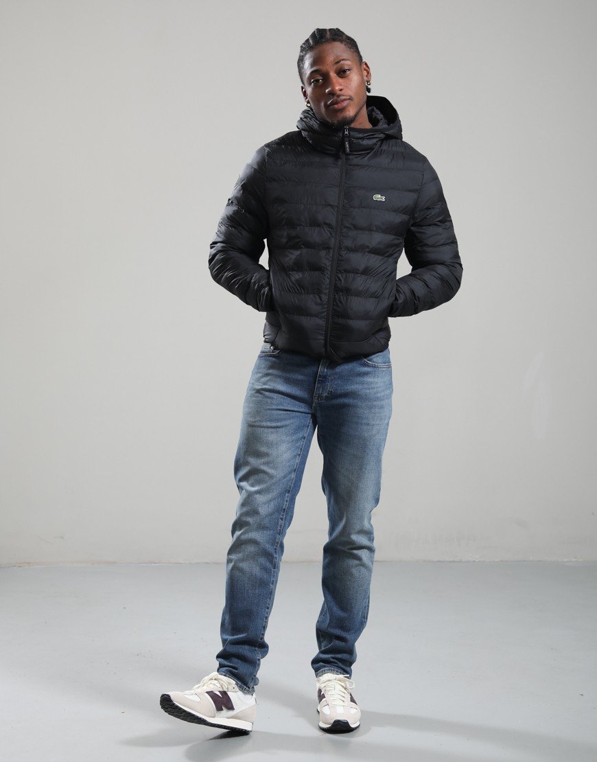 Lacoste Water-Repellent Ripstop Puffer Jacket Black