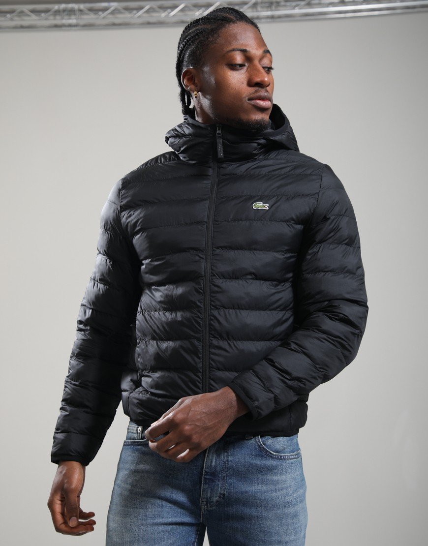 Lacoste Water-Repellent Ripstop Puffer Jacket Black