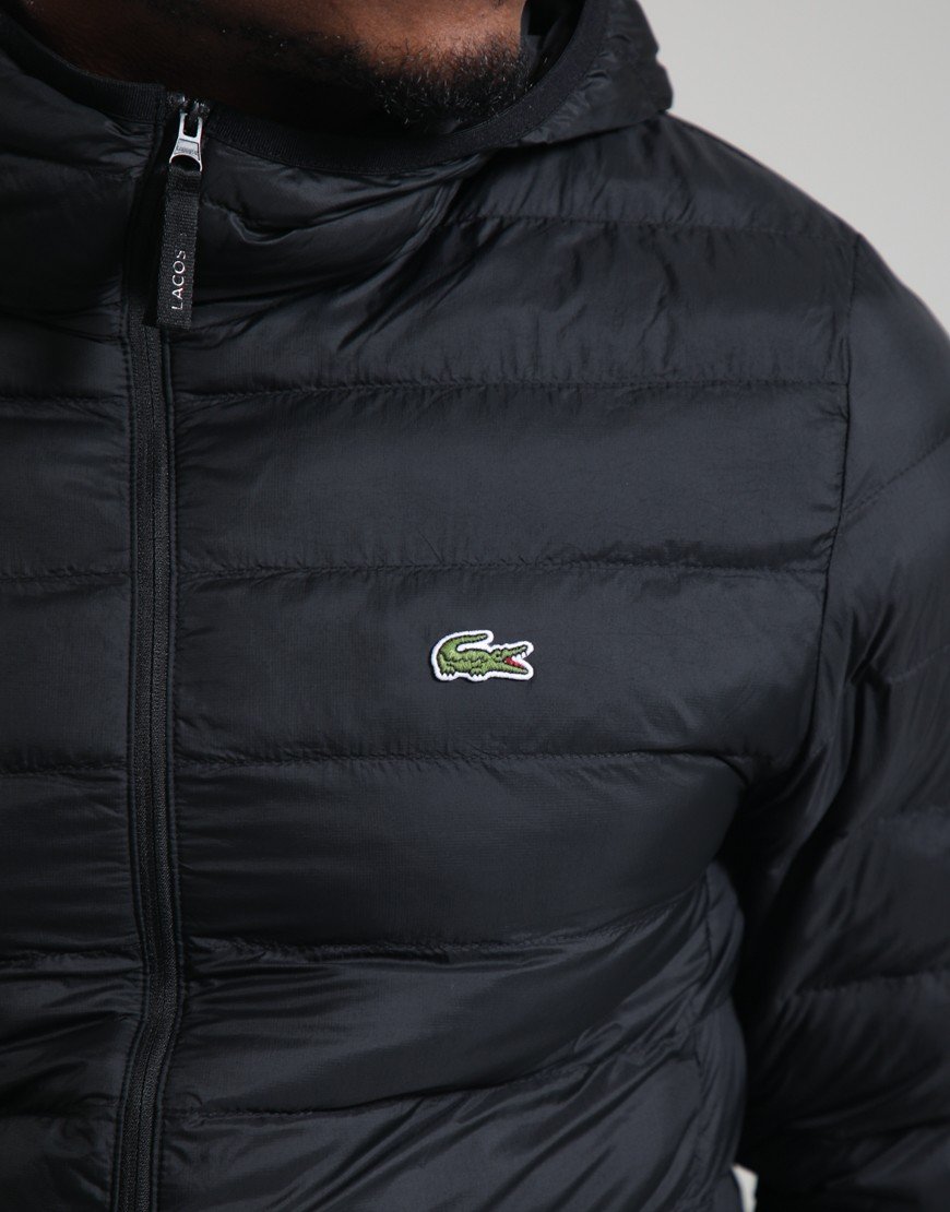 Lacoste Water-Repellent Ripstop Puffer Jacket Black