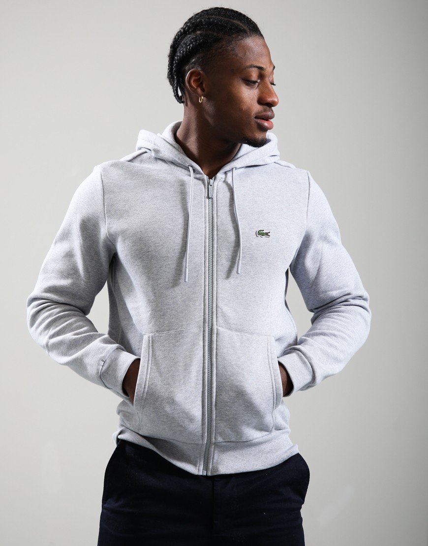 Lacoste Zip Hoodie  Silver