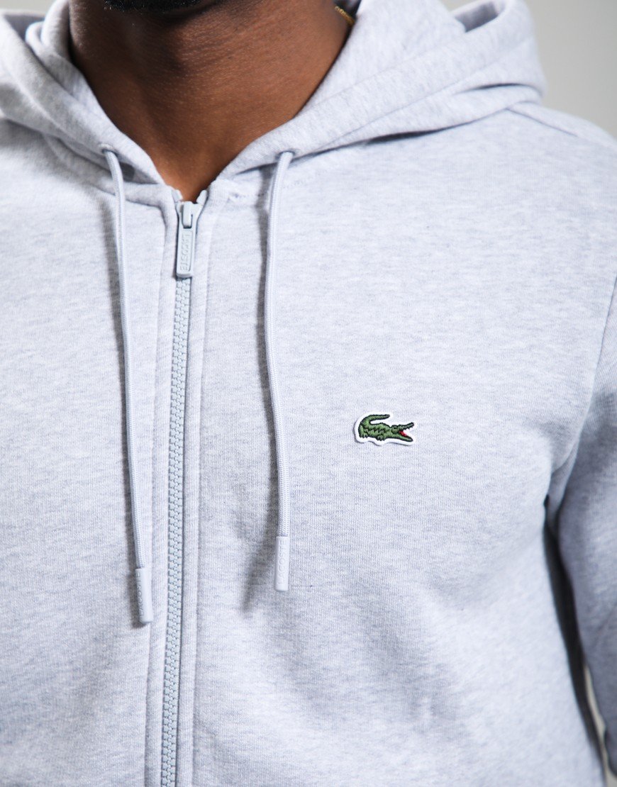 Lacoste Zip Hoodie  Silver