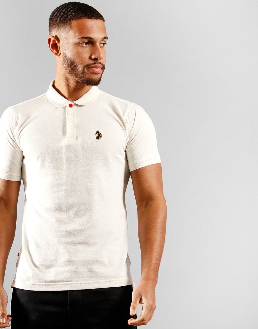 Luke 1977 Williams Polo Shirt Down White - Terraces Menswear