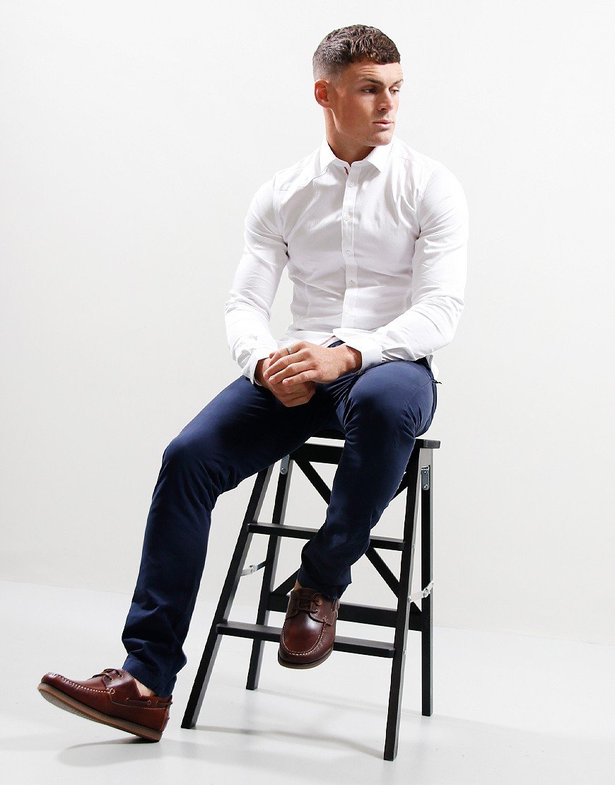 Luke 1977 Butchers Pencil Shirt White