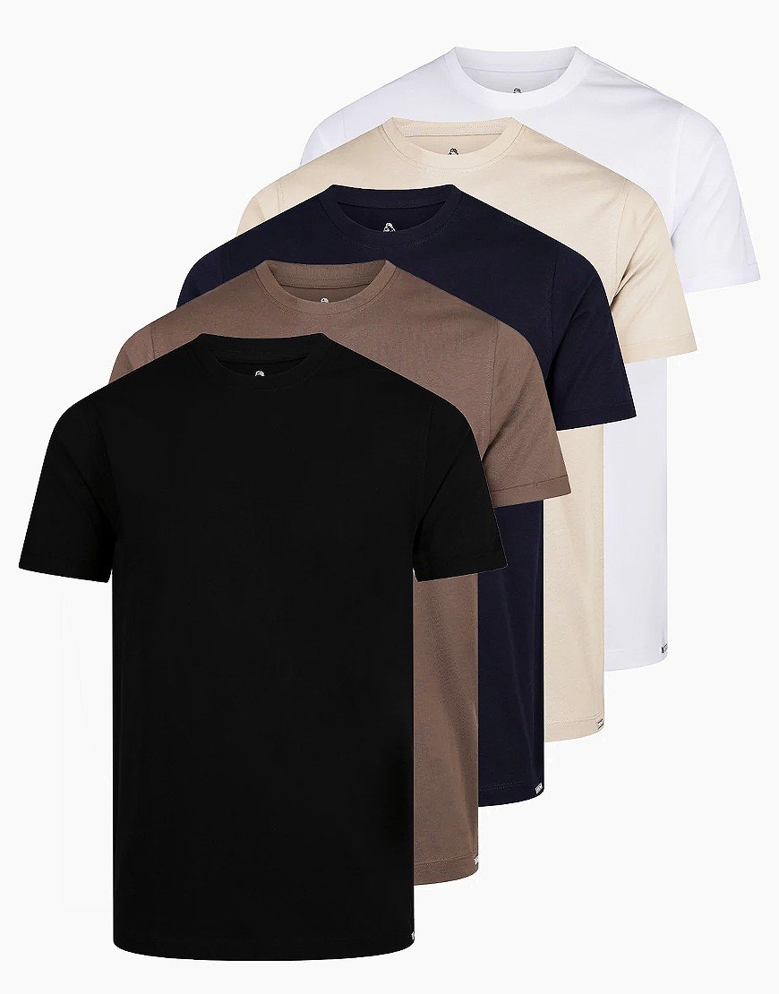 Luke 1977 Floyd 5 Pack T-Shirt Black/White/Dark Navy/Stone/Mushroom