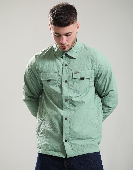 LUKE 1977 Seattle Crinkled Nylon Overshirt Sage