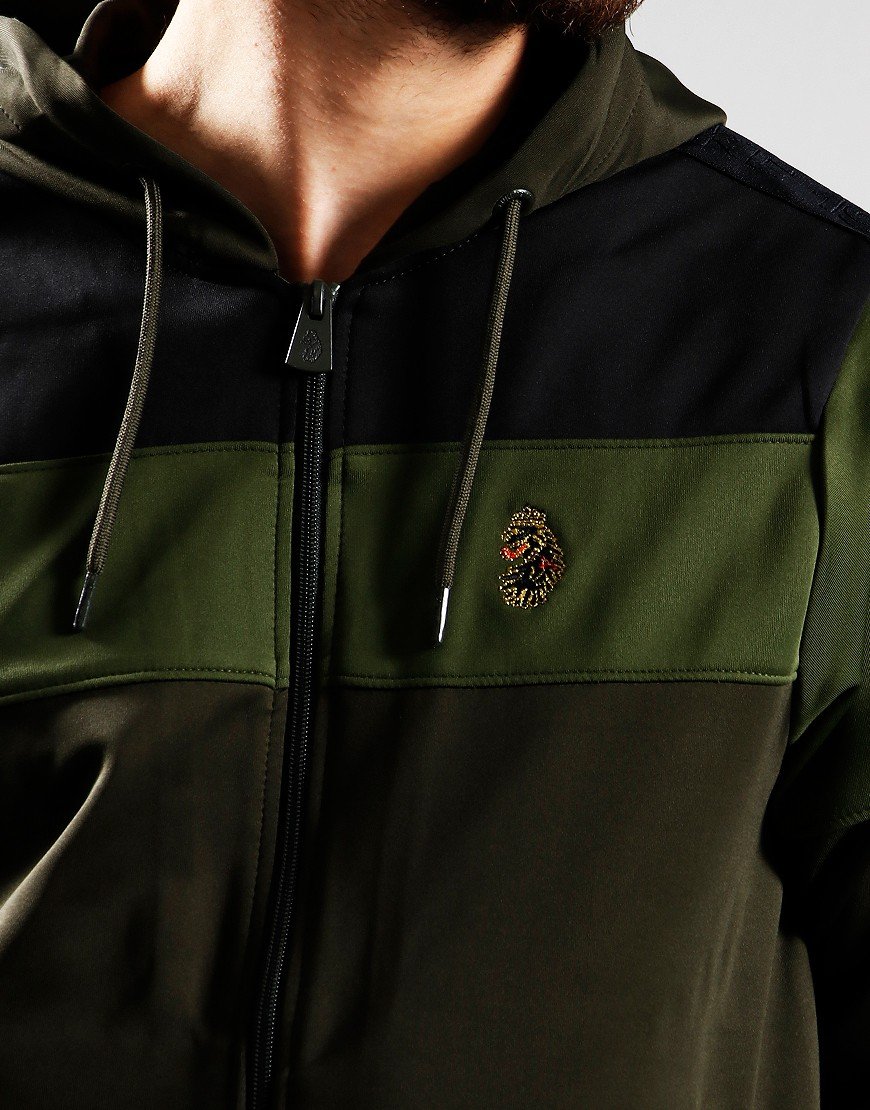 Luke 1977 Baldur Zip Hoodie Olive Terraces Menswear
