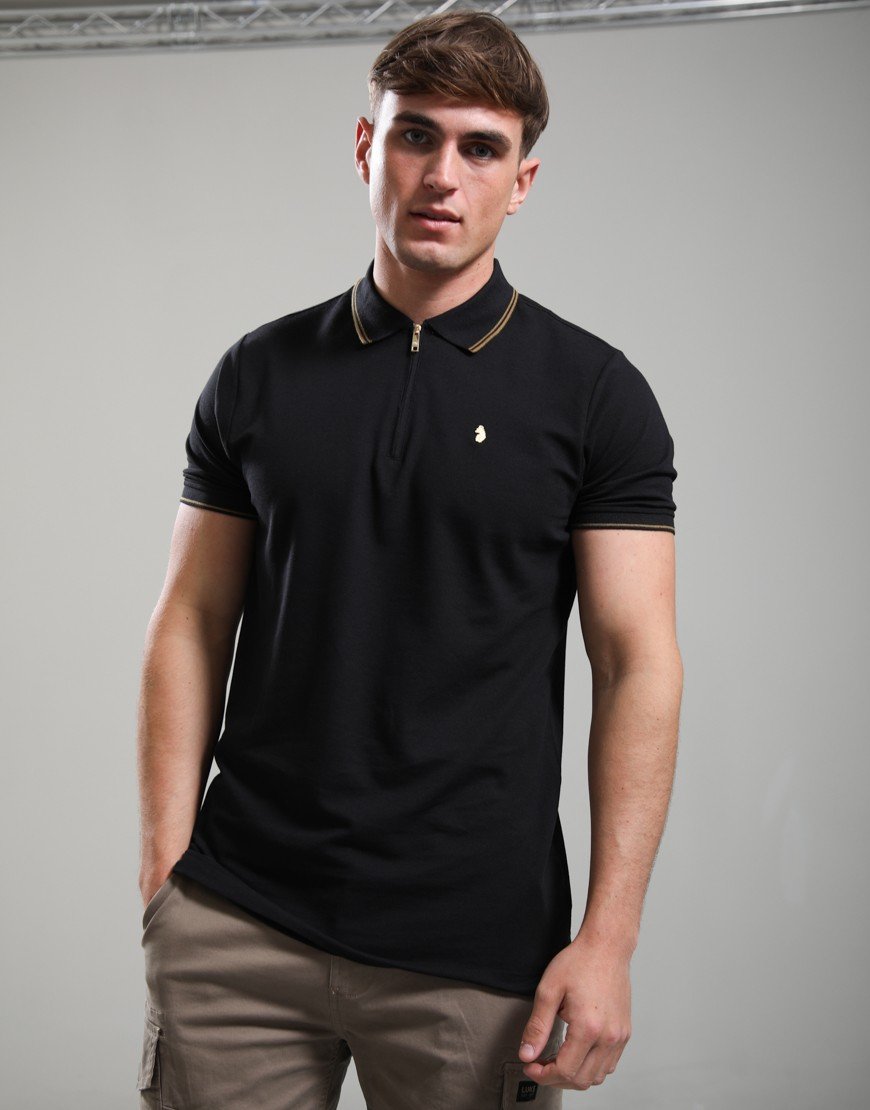 Luke 1977 Texas Tip 2500 Zip Polo Shirt Black