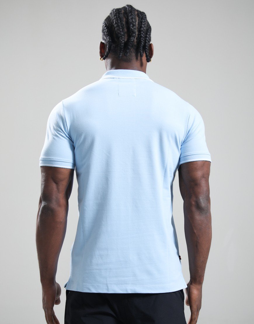 Luke 1977 Texas Tip 2500 Zip Polo Shirt Sky Blue