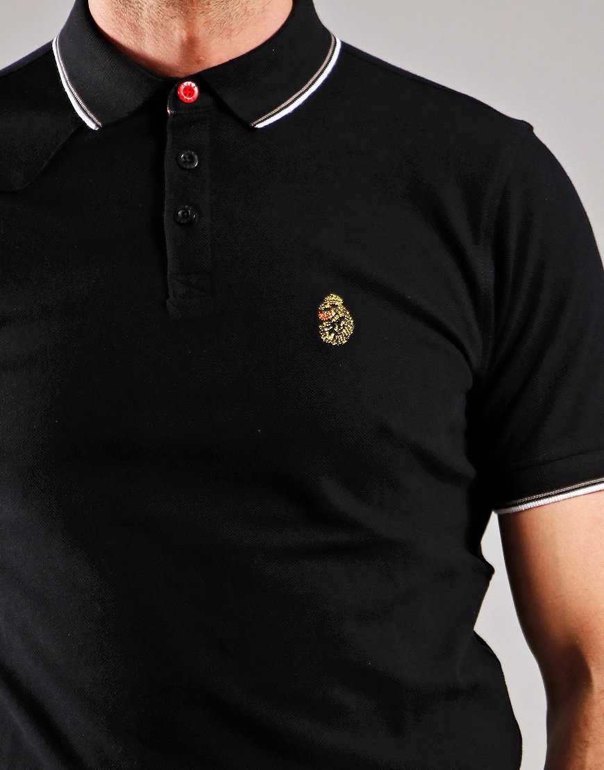 Luke 1977 Tip Off Polo Shirt Black/White/Grey